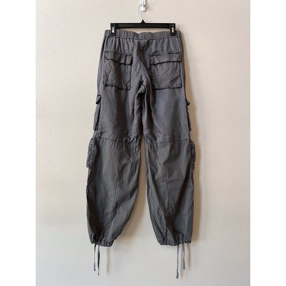 John Elliott Oversized Parachute Cargo Pants Size 0 XS Gray Drawstring Hem - Picture 5 of 9